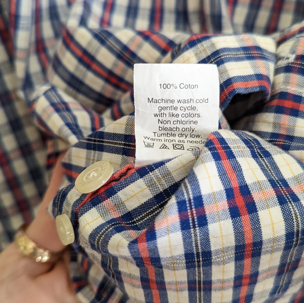 J. Crew | Sunwashed Oxford | Men's Plaid Long Sleeve Button Front Shirt